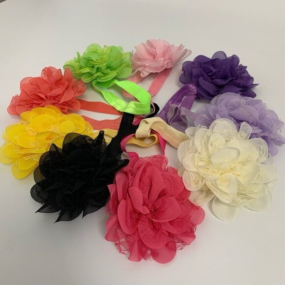 Flower Stretch Multicolor Hairbands For Children Hair Accessoies Pack of 9 - Picture 15 of 15